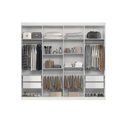 Guarda Roupa Casal 8 Portas e 4 Gavetas Master New 8.4 Jatoba/Grafitte - Santos Andirá