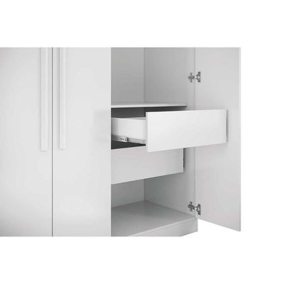 Guarda Roupa Casal 8 Portas e 4 Gavetas c/Espelho e Pés Master New 8.4 Jatoba - Santos Andirá