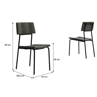 Sala de Jantar Completa 1593 c/ Tampo Madeirado 90x90cm e 4 Cadeiras 1742 Preto/Grafite - Carraro