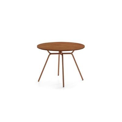 Mesa de Sala Jantar 1588 Aço c/Tampo Madeirado 100cm Freijo c/ Rose - Carraro