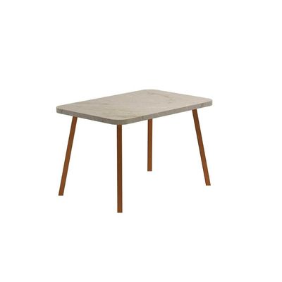 Mesa de Sala Jantar Stellar 1598 Aço c/Tampo Madeirado 120x80cm Petra/Rose - Carraro