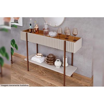 Aparador de Sala Jantar Aparador Cimol Lira 1 Prateleira Cinamomo/Off White - Cimol