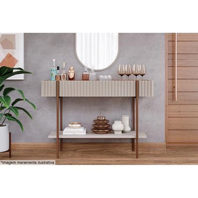 Aparador de Sala Jantar Aparador Cimol Lira 1 Prateleira Cinamomo/Off White - Cimol