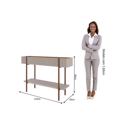 Aparador de Sala Jantar Aparador Cimol Lira 1 Prateleira Cinamomo/Off White - Cimol