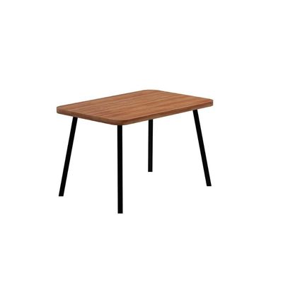 Mesa de Sala Jantar Stellar 1598 Aço c/Tampo Madeirado 120x80cm Nogal/Preto - Carraro