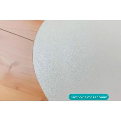 Mesa de Sala Jantar Dobrável - 216 Prata/Courino Branco - Carraro