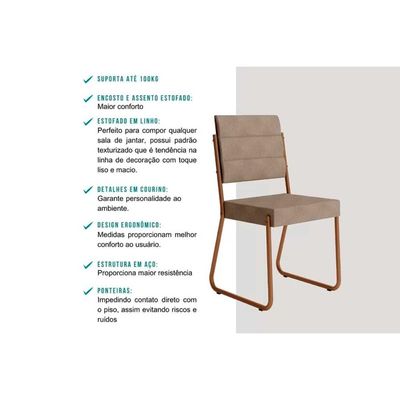 Sala de Jantar Completa 1588 Aço c/ Tampo Madeirado 100cm e 4 Cadeiras 1736 Preto - Carraro