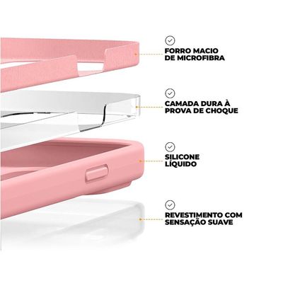 Capa para iPhone 14 Pro Max - Silicon Premium Rosa - Gshield