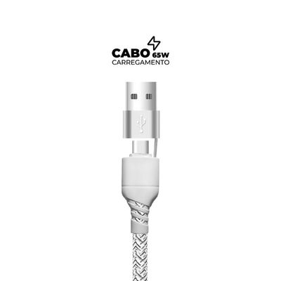 Cabo Thunder 65W 2 em 1 Tipo C / USB-A / Lightning - 1M - Gshield