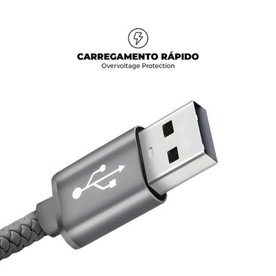 Cabo Symetric - Cinza - Tipo C / USB - 1,5M