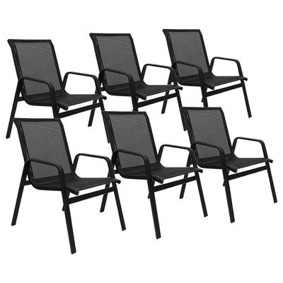Kit 6 Cadeiras Lótus Premium Preto