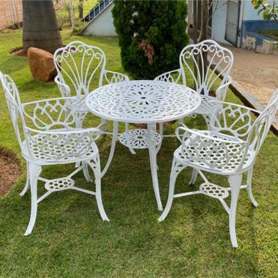 Conjunto De Jardim Modelo Fortaleza Mesa e 4 Cadeiras