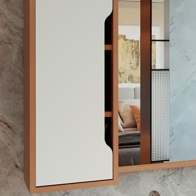 Conjunto 3 Peças Para Banheiro Bn3600x44x45 Amendoa Branco Tecno Mobili Amendoa Branco