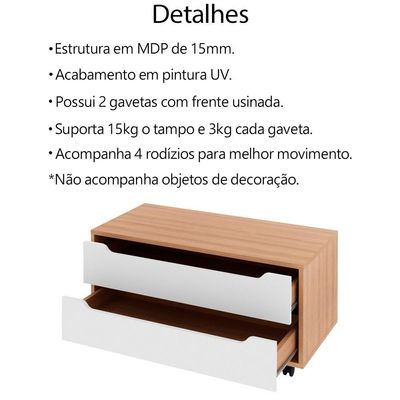 Conjunto 3 Peças Para Banheiro Bn3600x43x44 Amendoa Branco Tecno Mobili Amendoa Branco