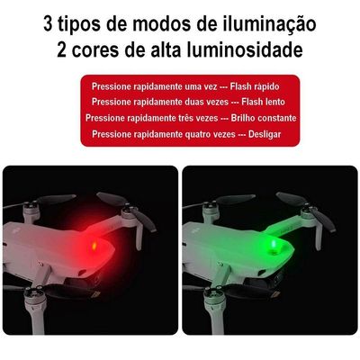 Kit Com 4 Luzes Led De Voo Noturno Para Drones