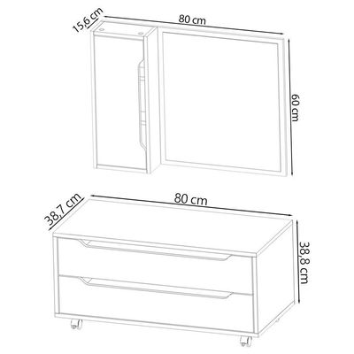 Conjunto 4 Peças Para Banheiro Bn3600x43x44x45 Amendoa Branco Tecno Mobili Amendoa Branco