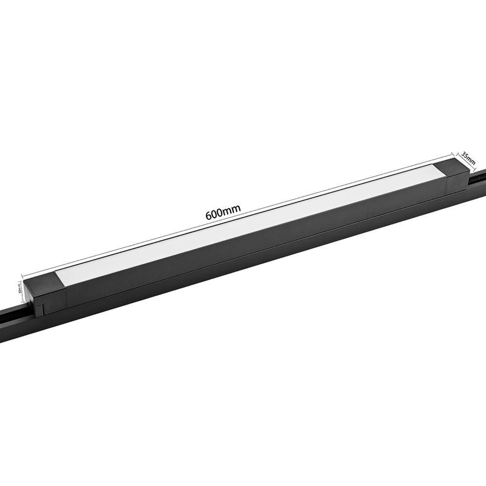 Módulo Led Difusor Para Trilho Nordecor Duli 35w 60cm Bivolt Preto 3000k Luz Amarela