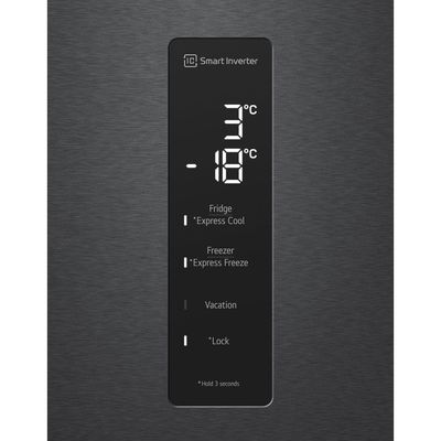 Geladeira LG Inverter Bottom Freezer 451L Black GC-B569NQL2 220V