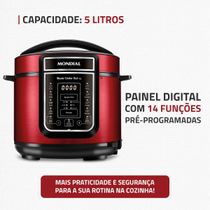 Panela de Pressão Elétrica Mondial Master Cooker Red PE-39