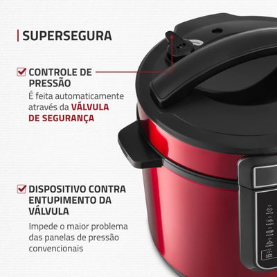 Panela de Pressão Elétrica Mondial Master Cooker Red PE-39 110V