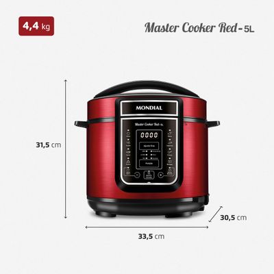 Panela de Pressão Elétrica Mondial Master Cooker Red PE-39 110V