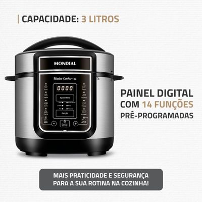 Panela de Pressão Elétrica Mondial Digital Master Cooker PE-40 110V