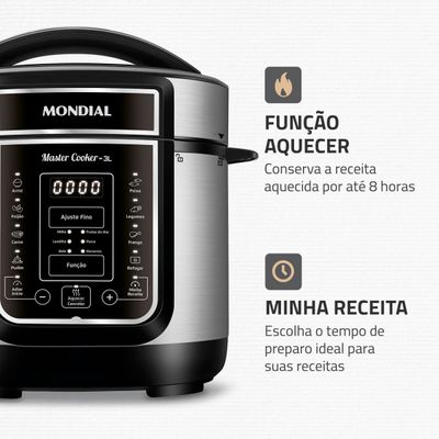 Panela de Pressão Elétrica Mondial Digital Master Cooker PE-40 110V
