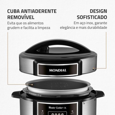Panela de Pressão Elétrica Mondial Digital Master Cooker PE-40 110V