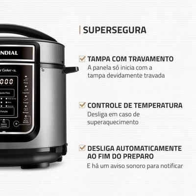 Panela de Pressão Elétrica Mondial  Digital Master Cooker PE-38 220V