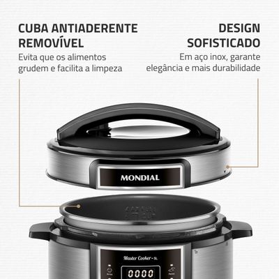 Panela de Pressão Elétrica Mondial  Digital Master Cooker PE-38 220V