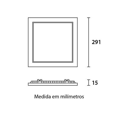 Painel De Led Blumenau Slim Quadrado De Embutir 24w Bivolt 4100k Luz Neutra