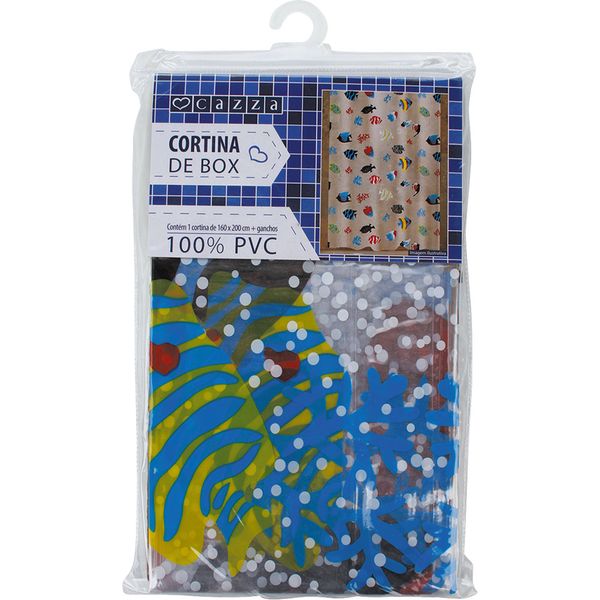 Cortina para Box 180x180cm PVC Cazza Peixes