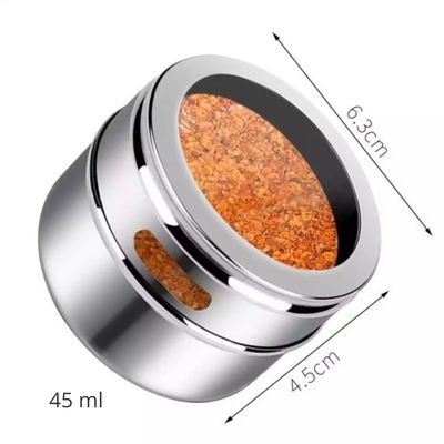Porta Condimentos Magnetico Aço Inox Com 7 Peças Ke Home