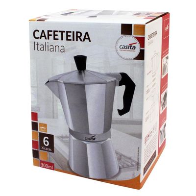 Cafeteira Italiana de Alumínio 300ml 6 xicaras