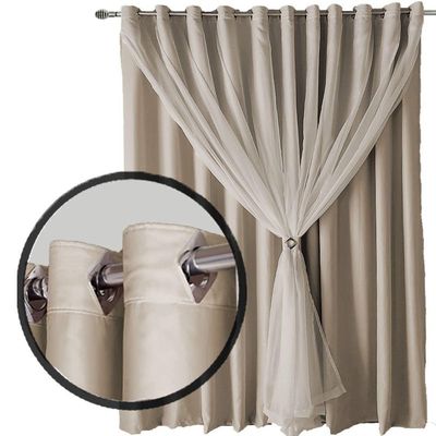 Cortina Sala E Quarto 7,50x2,80 Tecido Blackout Ana Palha