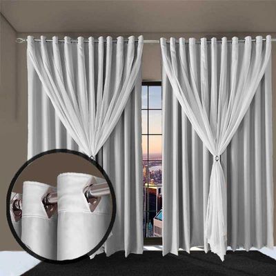 Cortina Sala E Quarto 8,50x2,30 Tecido Blackout Ana Branco