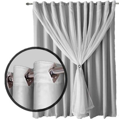 Cortina Sala E Quarto 8,50x2,30 Tecido Blackout Ana Branco