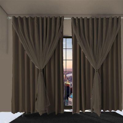 Cortina Sala E Quarto 6,50x2,50 Tecido Blackout Ana Marrom