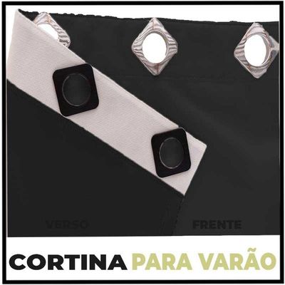 Cortina Sala E Quarto 5,50x2,30 Tecido Blackout Ana Preto