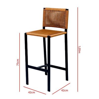 Banqueta áscoli Corda Náutica Preto/cobre