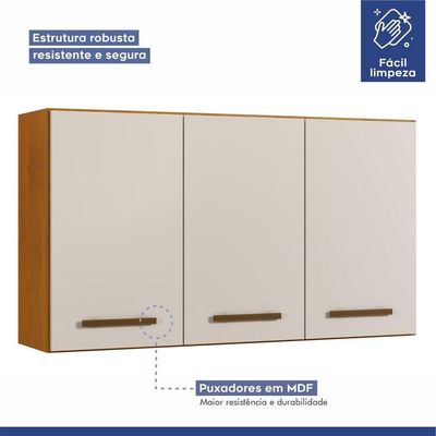 Cozinha Completa 10 Portas 3 Gavetas Atenas Kaiki Moveis Nature-off White