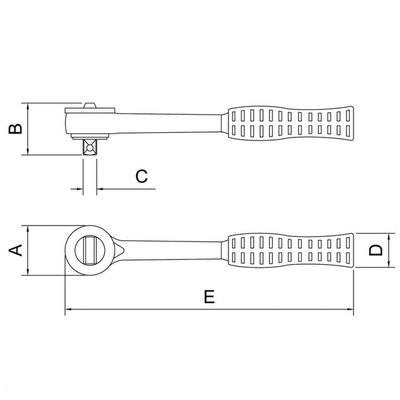 Catraca 6" Em Aço Cromo Vanádio - Encaixe 1/4" Tramontina Pro Tramontina