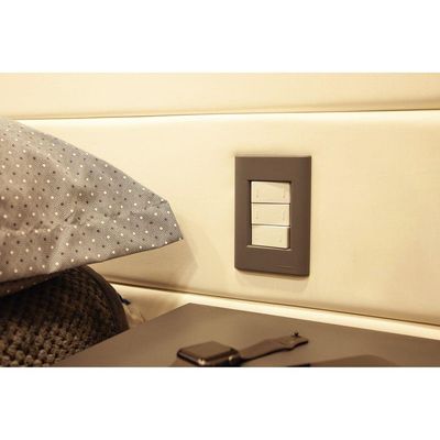 Placa 3 Postos 4x2 Tramontina Giz Titânio Soft Touch Suporte Tramontina