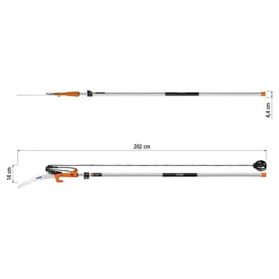 Podador De Galhos Serrote Profissional 13" / 330 Mm Cabo Metálico Extensível Até 3 M