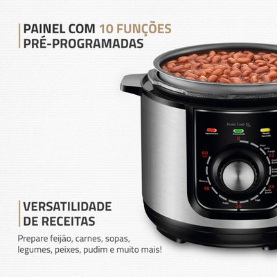 Panela de Pressão Elétrica Pratic Cook 5 L Premium I PE-48-5L-I 110V