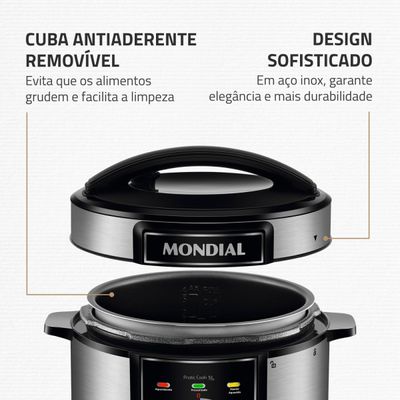 Panela de Pressão Elétrica Pratic Cook 5 L Premium I PE-48-5L-I 110V