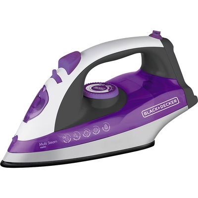 Ferro de Passar Vapor Spray Black & Decker X6000 Base de Cerâmica Roxo e Branco 127V