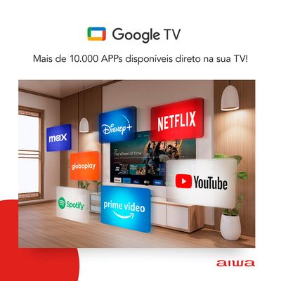 Smart TV AIWA 75” GOOGLE TV 4K Comando de voz Dolby Vision&Atmos BIV