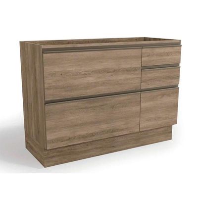 Balcão de Cozinha Maxxi G746 1 Porta e 4 Gavetas p/ Pia s/Tampo 120cm Nogal - Kappesberg