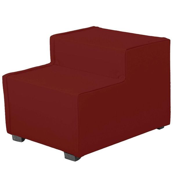 Escada Estofada 2 Degraus Para Cachorro Gato E Maca De Estetica Suede Cor Marsala